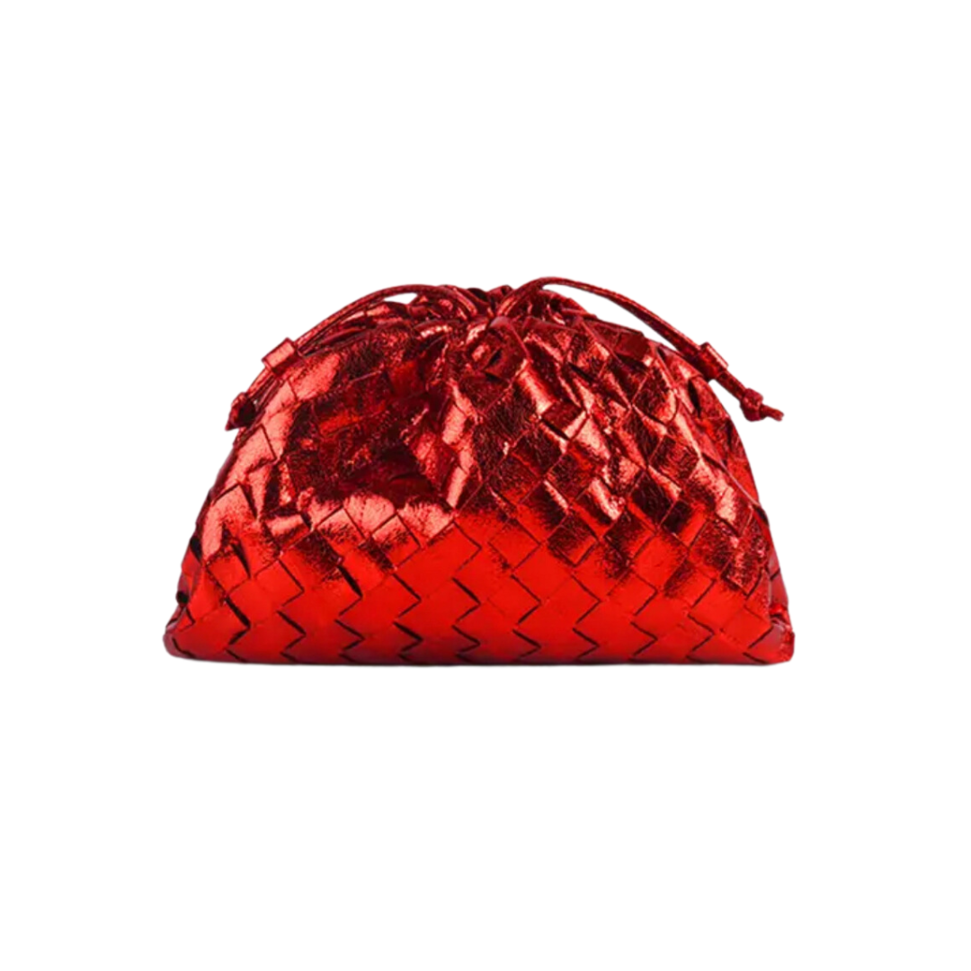 RED METALLIC POUCH BAG