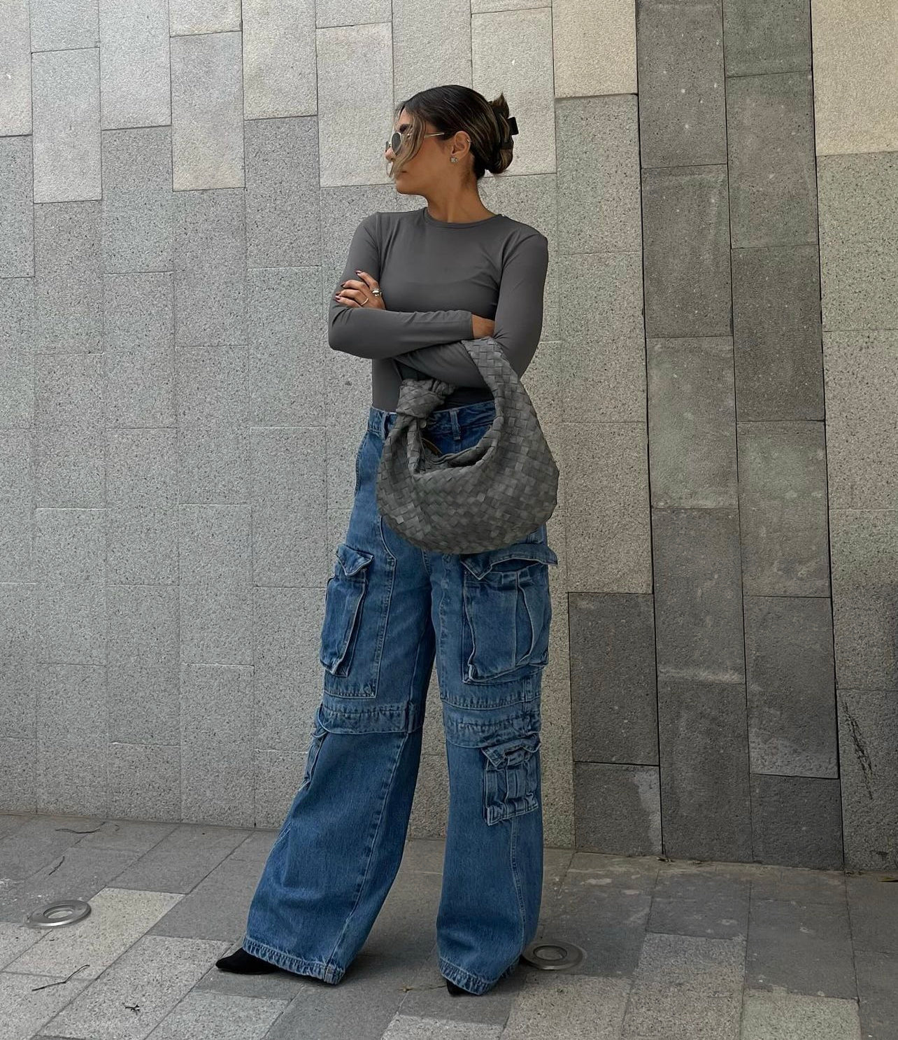 DENIM GREY DUPE BAG XL