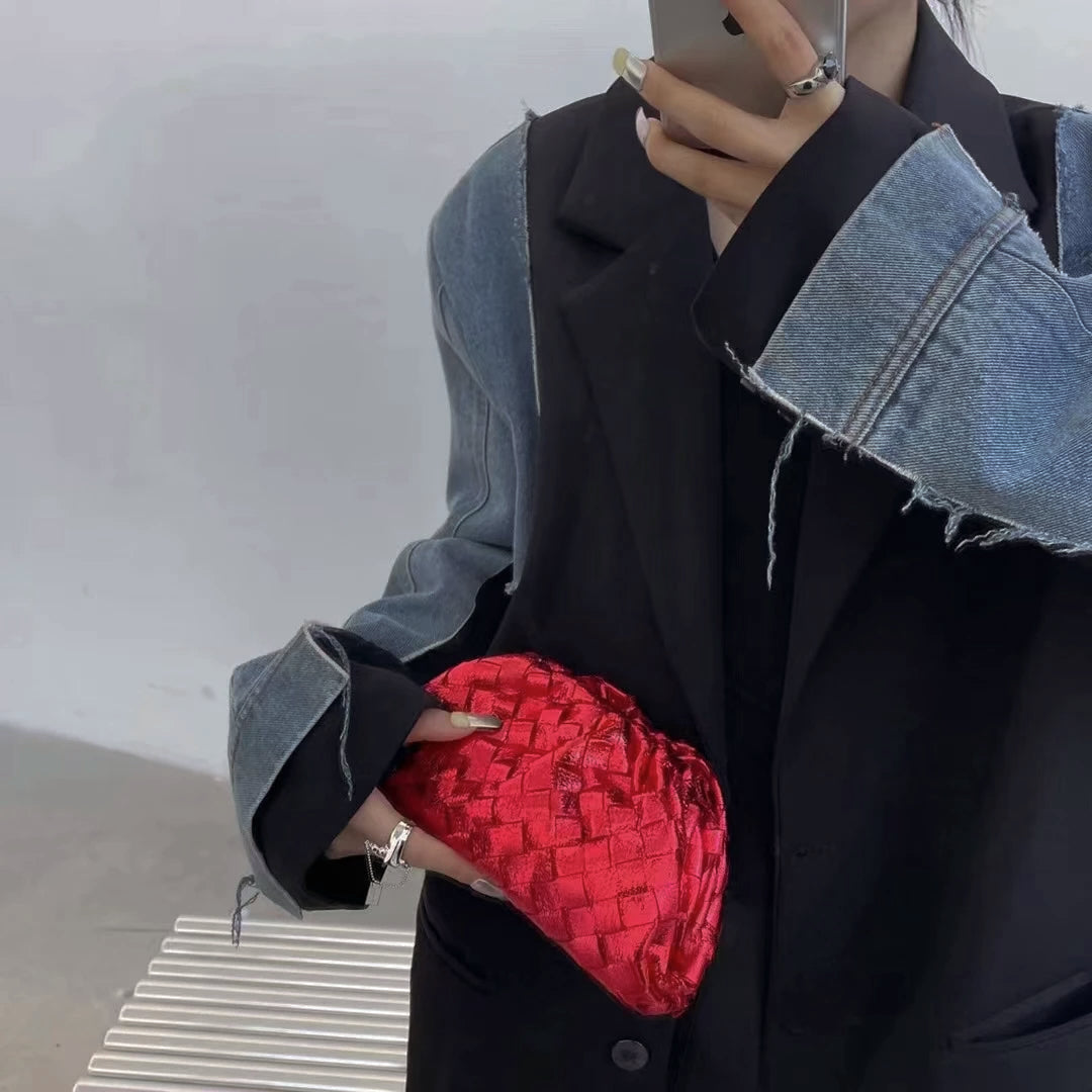 RED METALLIC POUCH BAG