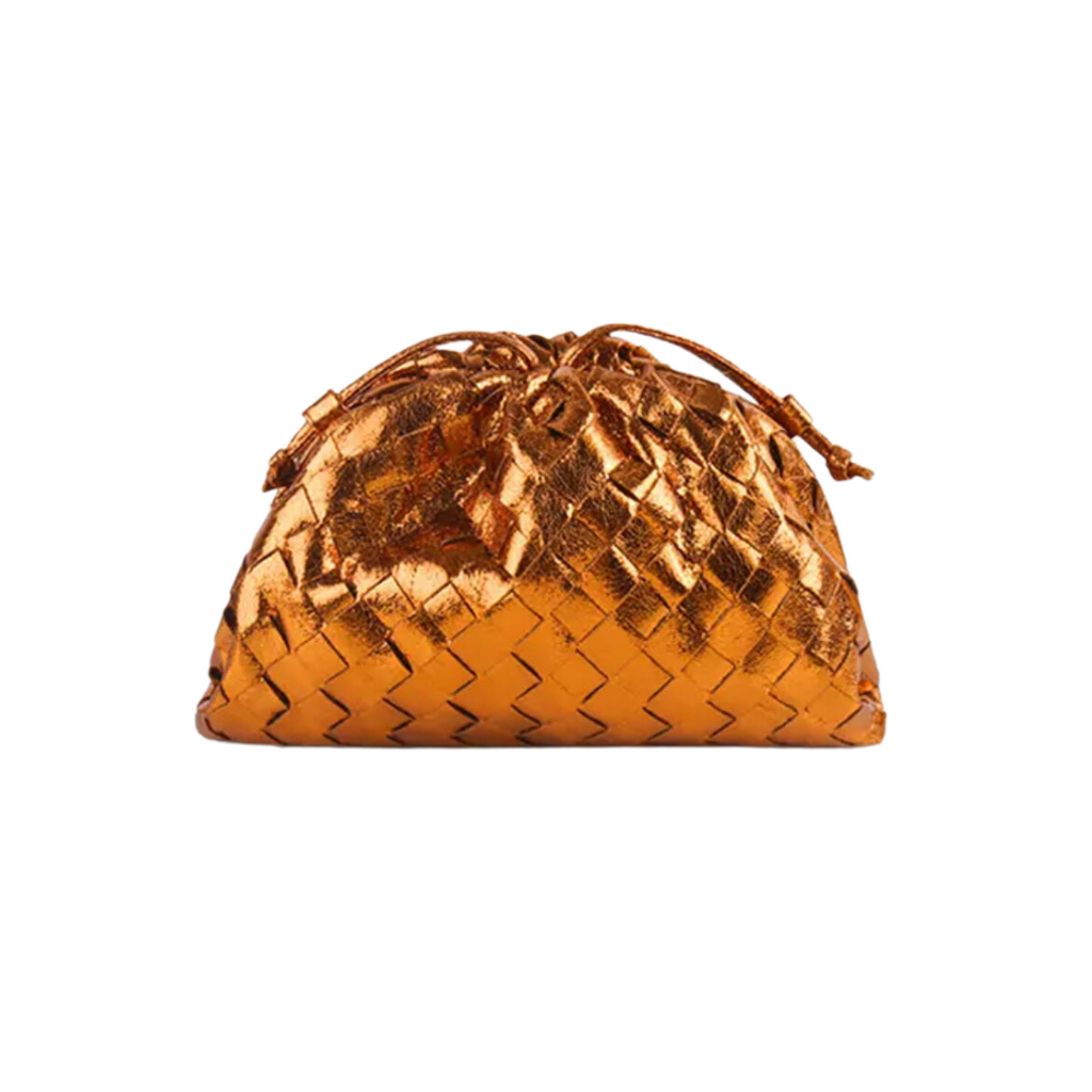 PRE ORDER ORANGE METALLIC POUCH BAG