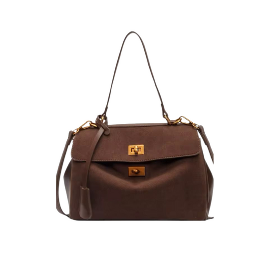 CONSTANCE SUEDE BROWN BAG (L)