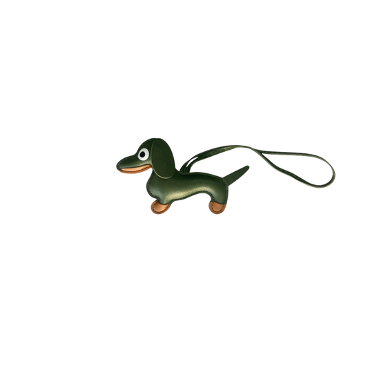 DARK GREEN DOG CHARM