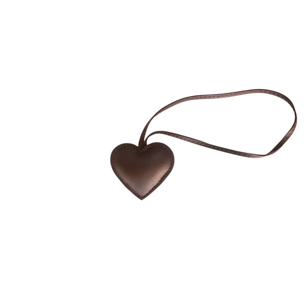 DARK BROWN SMALL HEART CHARM