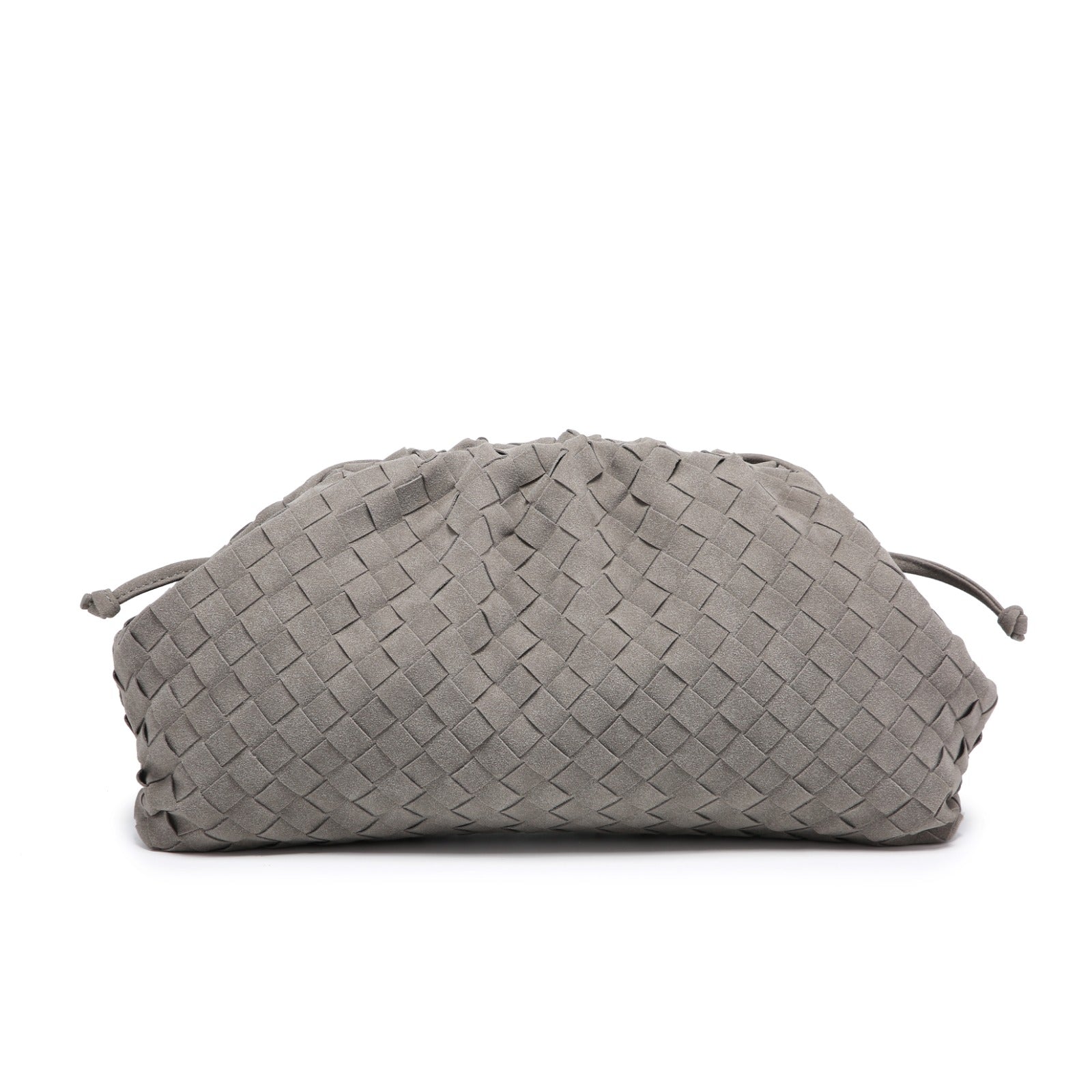 PRE ORDER GREY SUEDE POUCH BAG XL