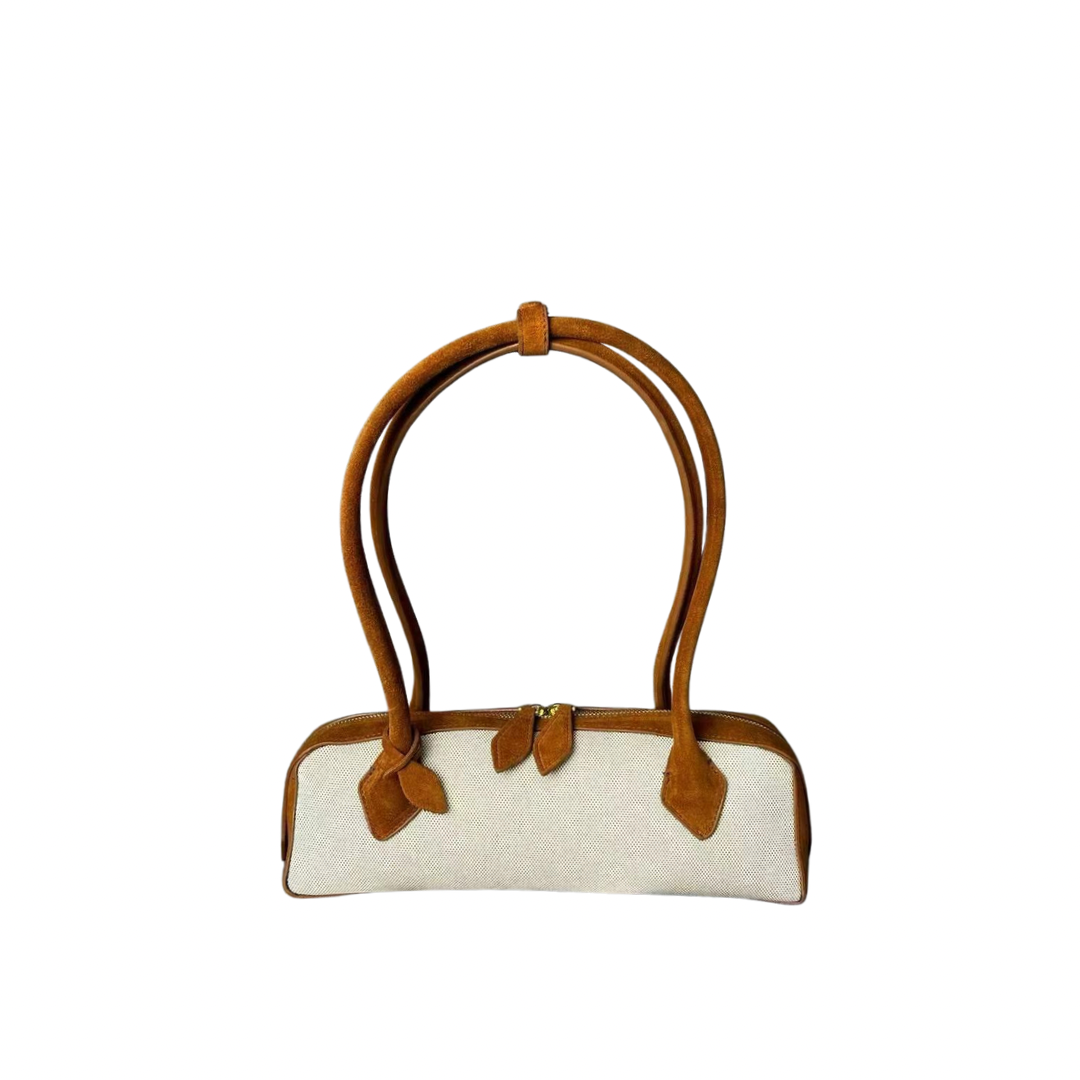 CECILIA WHITE & CAMEL BAG