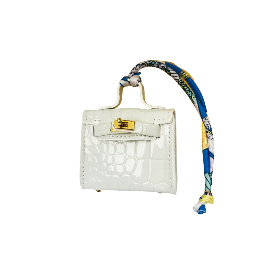 MINI B WHITE COCO BAG CHARM