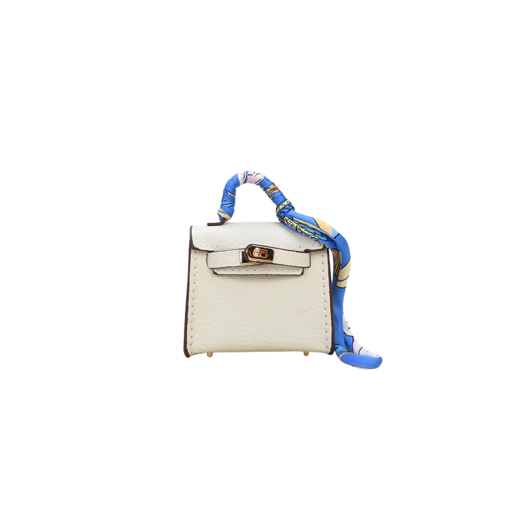 MINI B WHTE BAG CHARM